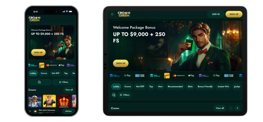 CrownGreen Casino App Screenshot